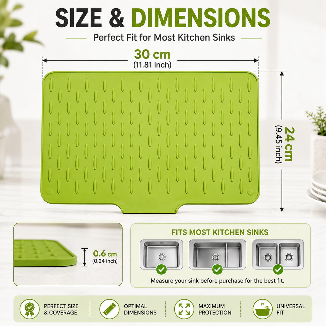 Silicone Dish Drying Mat for Kitchen