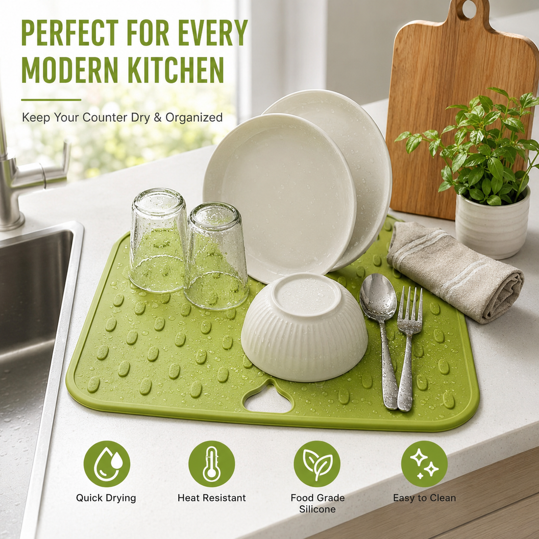Silicone Dish Drying Mat for Kitchen