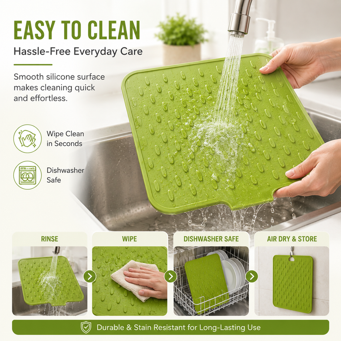 Silicone Dish Drying Mat for Kitchen