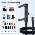 240W Ultra-Fast Charger Cable with Built-In Phone Stand