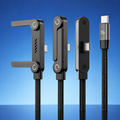 240W Ultra-Fast Charger Cable with Built-In Phone Stand